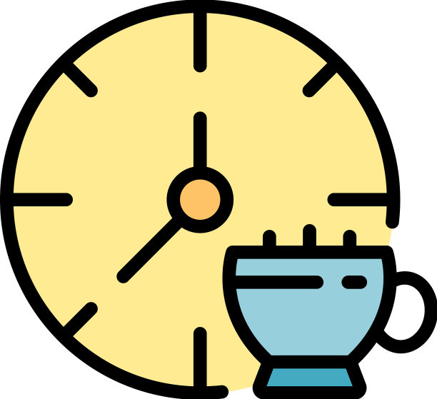时间到咖啡图标平图片下载