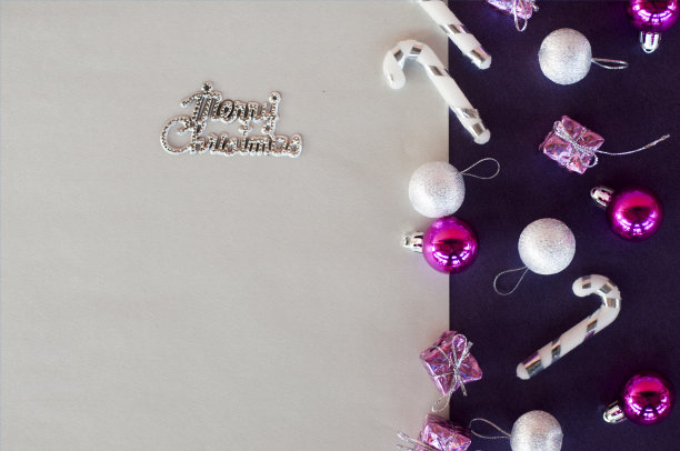 圣诞特写-图案白色背景的圣诞或新年装饰背景，空间添加文字或图片。图片下载