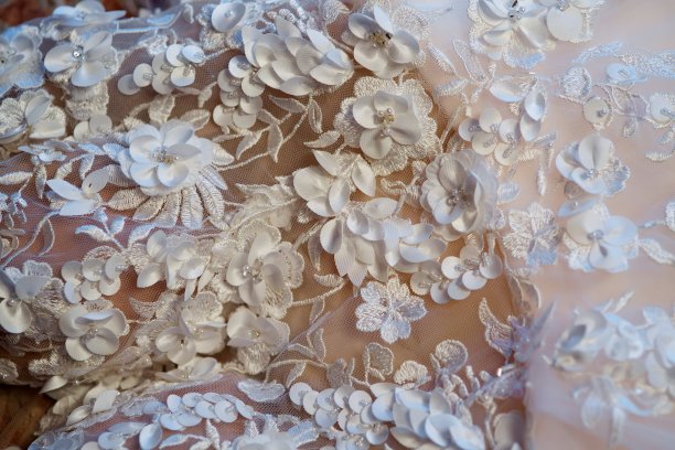 织物上的花边和刺绣珠图片下载