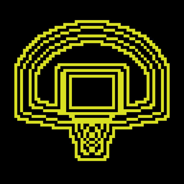 篮球篮板像素轮廓图标与环，箍和网。体育比赛在街头和健身房的篮球。矢量图片下载