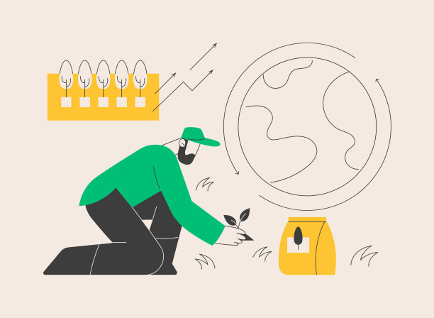 重新造林抽象概念矢量插图。图片下载