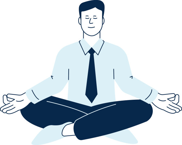 商务禅的概念冷静人坐人坐图片下载