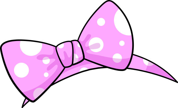 粉红色的蝴蝶结发带卡通图标女孩配件图片下载
