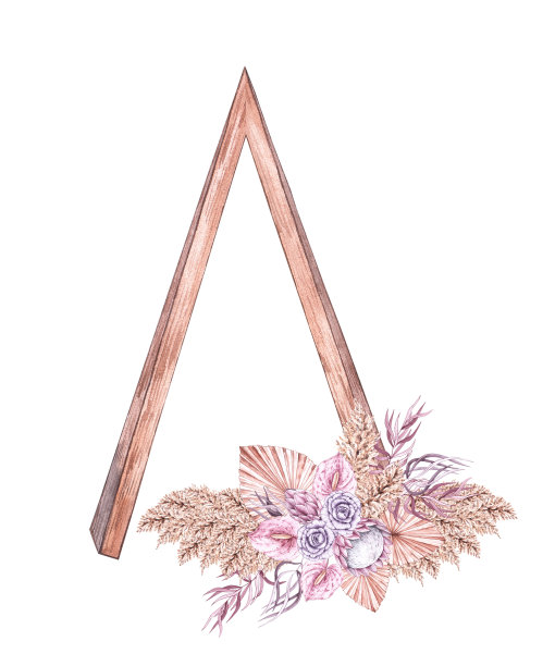 白色背景的波西米亚风格的婚礼拱门图片下载