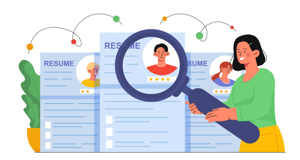 有简历矢量概念的女人图片下载