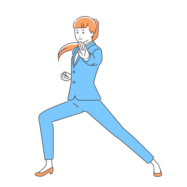 女商人手持空手道，三种颜色。图片下载