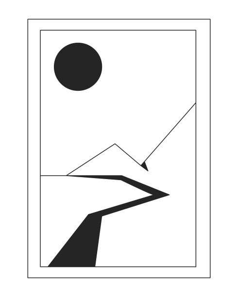 墙上的装饰画平面单色孤立矢量对象图片下载