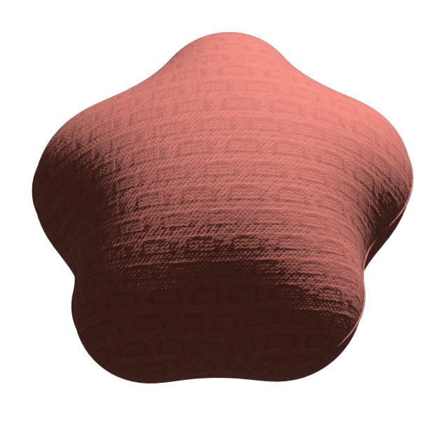 3d渲染星形靠垫红色织物图片下载