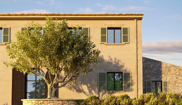 带游泳池的现代地中海别墅图片下载