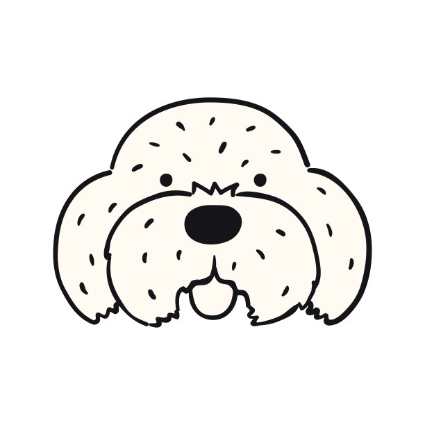 可爱的马尔济斯卡通狗，小狗插画图片下载