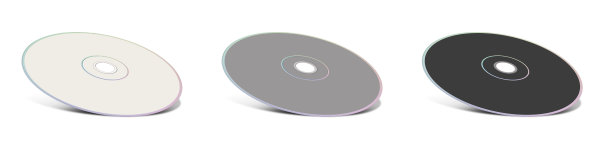 三CD或DVD空白模板白色，灰色和黑色的演示布局和设计。光栅插图。图片下载