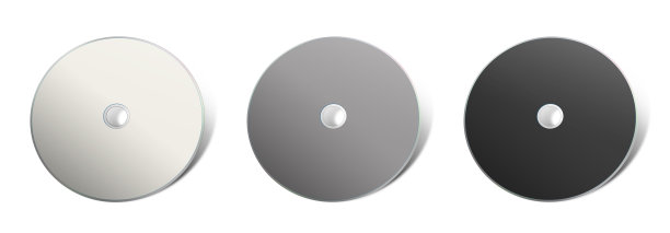 三CD或DVD空白模板白色，灰色和黑色的演示布局和设计。光栅插图。图片下载
