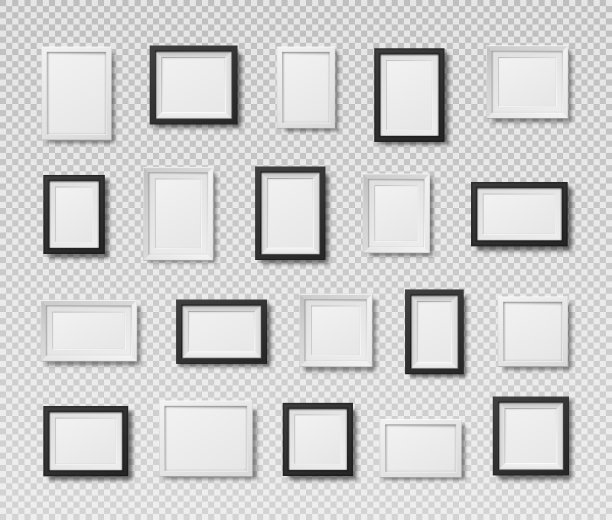 黑白相间的相框。图片下载