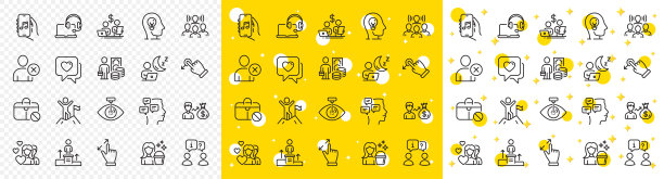 轮廓拖放，夫妻和金钱利润线图标。用于web应用程序。矢量图片下载