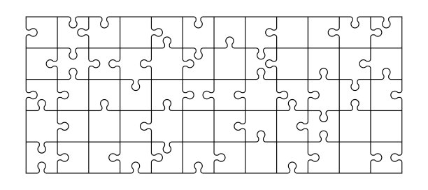 七巧板的线条插图图片下载