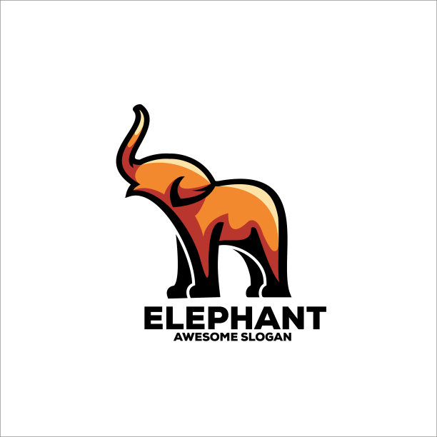 大象插画标志图片下载