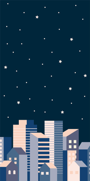 一个简单的建筑群插图图片下载