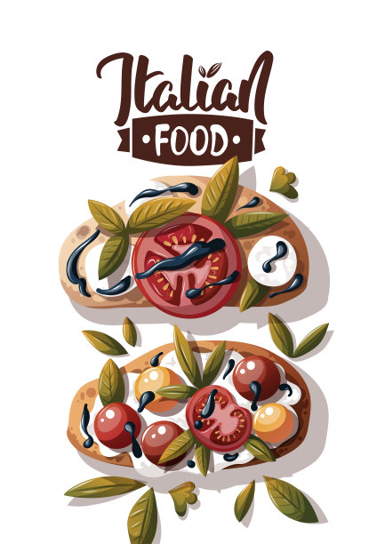 卡片设计与意大利烤面包。图片下载