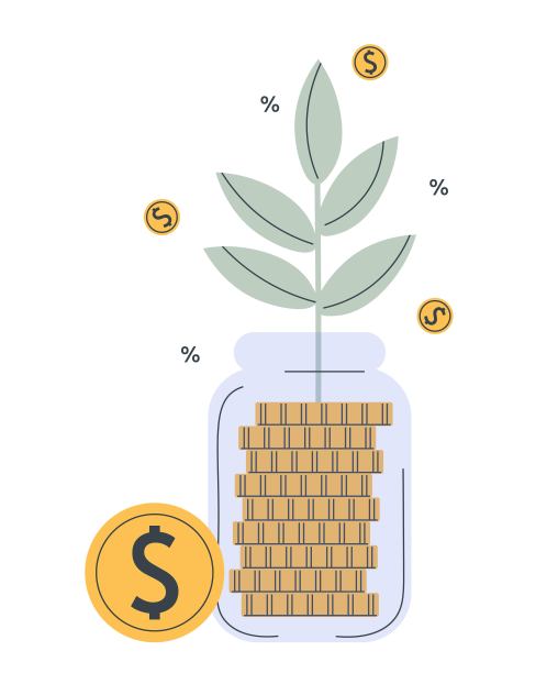 利润增长或收入增加。金融教育。增加投资或捐赠。金融的概念。预算或基金。管理财务。银行存款。工厂的钱。玻璃罐里装满了金币。图片下载