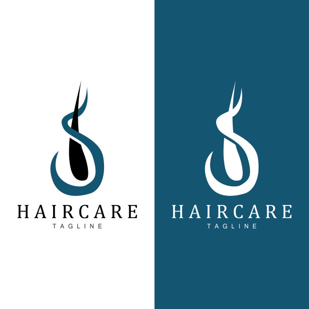 头发护理标志，头发护理皮肤向量，模板设计图片下载