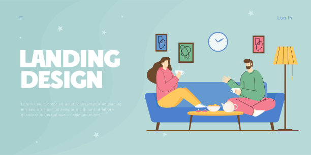 一对夫妇坐在家里的沙发上喝咖啡图片下载