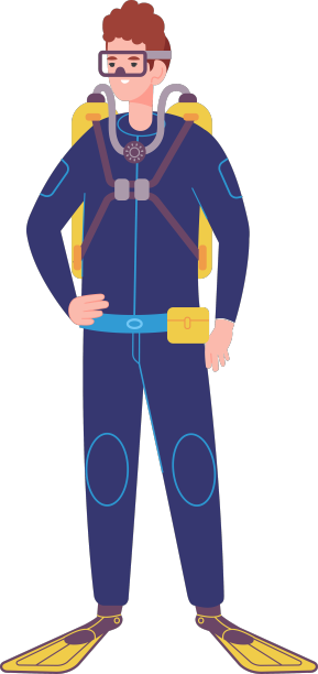 戴着潜水装备的男子图片下载