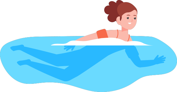 女孩在水里游泳夏天户外孩子的快乐图片下载