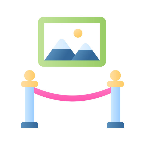 艺术画廊矢量设计在现代风格，准备使用可定制的图标图片下载