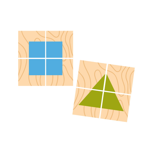 木质彩色几何图形图片下载