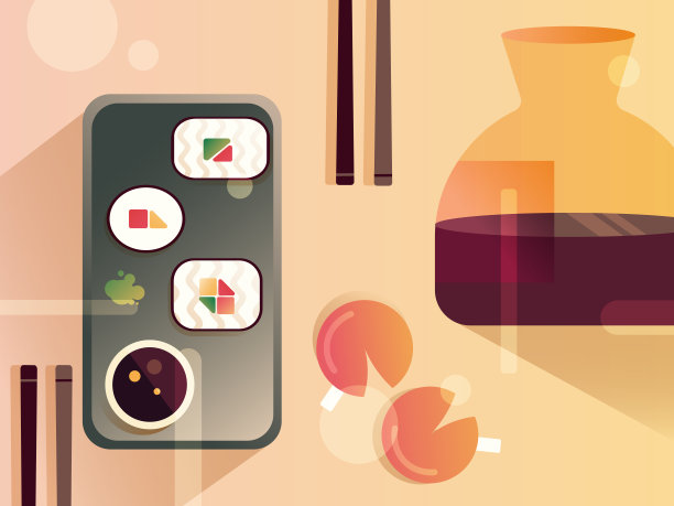 亚洲食品平面菜单海报设计图片下载