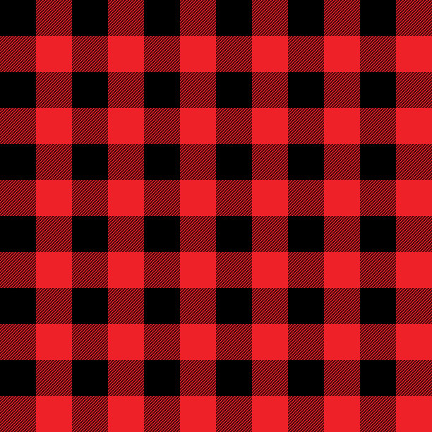 布法罗格纹无缝黑色和红色圣诞印花苏格兰方格背景图片下载