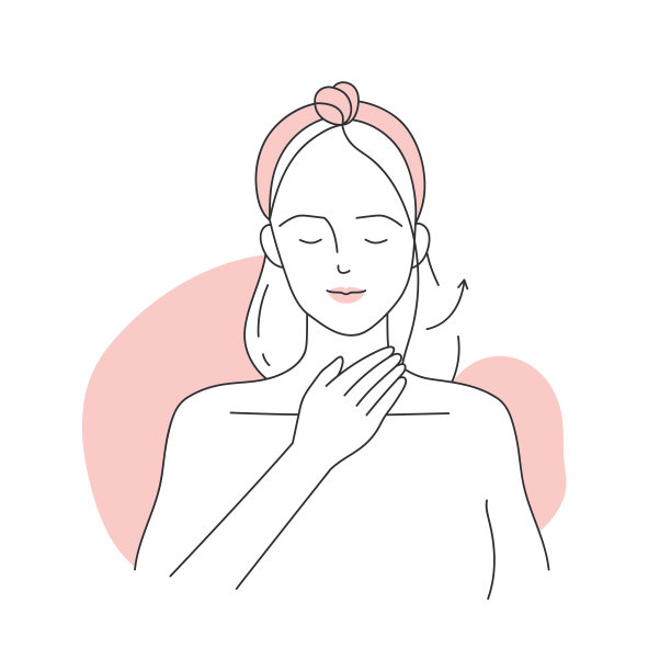 做颈部自我按摩的女人图片下载