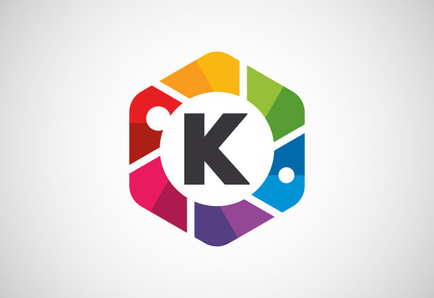 带快门的英文字母K。照片相机图标。摄影标志设计矢量模板图片下载