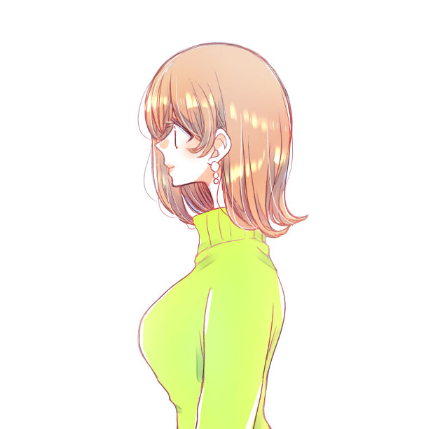 一个美丽女人的侧面图片下载