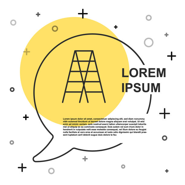 木楼梯图标孤立在白色背景。随机动态形状。向量图片下载