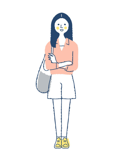 微笑的年轻女子全身图片下载