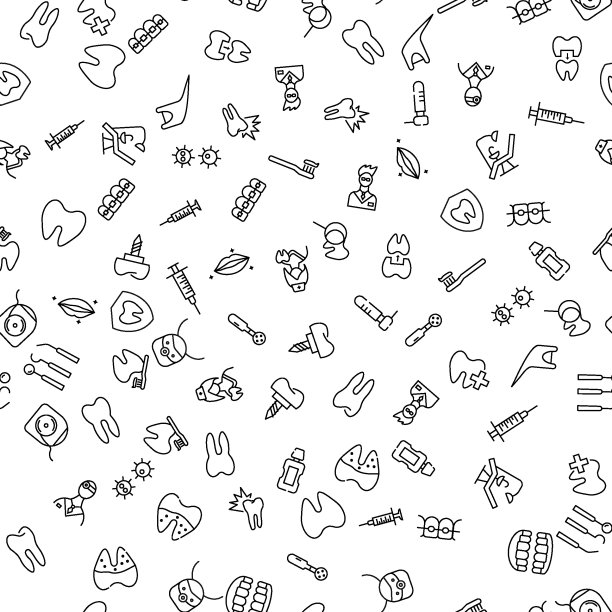 牙齿，漱口水，病毒无缝图案印刷，包装，设计，网站，商店，应用程序图片下载