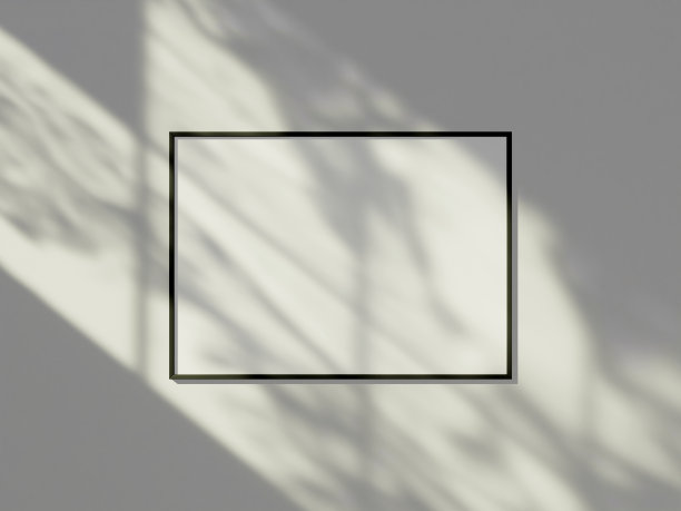 空白框架模型在白色背景和窗口阴影图片下载