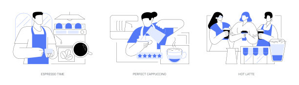 咖啡文化孤立的卡通矢量插图se图片下载