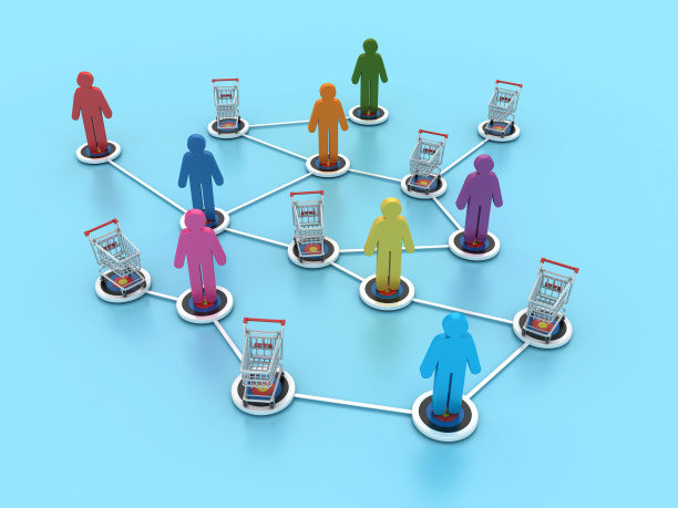 象形图人团队与购物车的目标图片下载