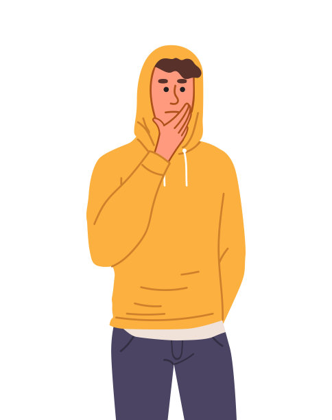 沉思的人矢量概念图片下载