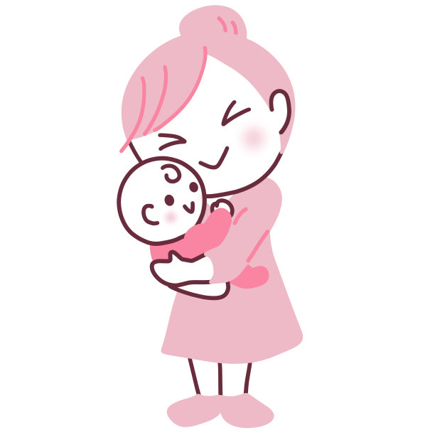 母亲抱着婴儿的插图图片下载