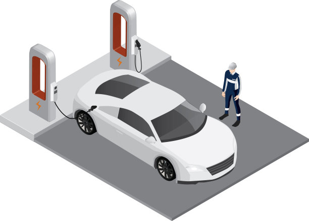 电动汽车结构和电动汽车电池充电技术概念的研究和工程师。图片下载