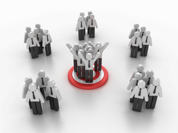 象形图人物团队合作目标图片下载