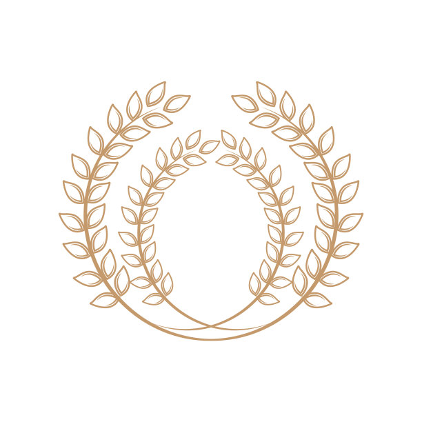 小麦标志谷物设计简单插图模板图片下载