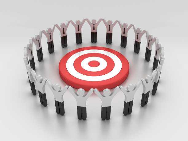 象形图人与目标的团队合作图片下载