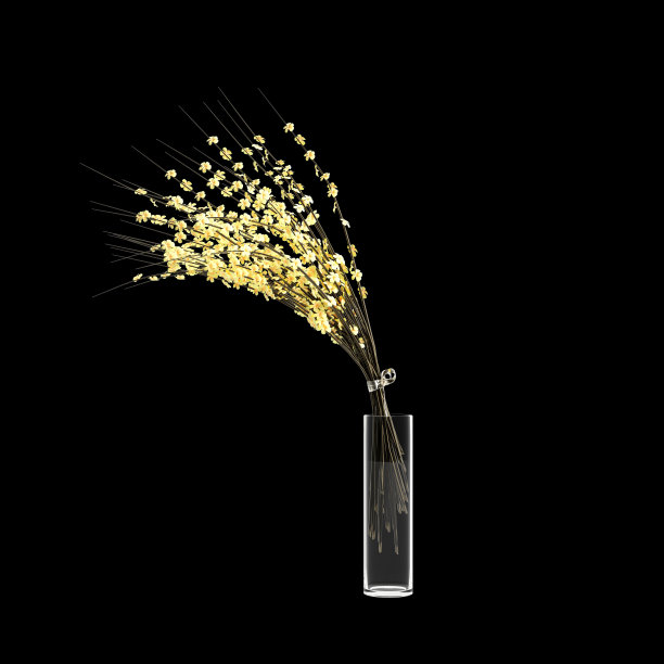 三维插图的花瓶装饰孤立的黑色背景图片下载