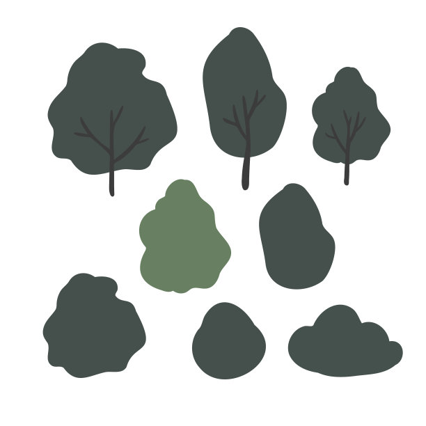 山地景观创作者剪贴画，矢量旅行插图，公路旅行剪贴画，山地场景图像在平面卡通风格，抽象的自然，岩石森林旅游远足图片下载