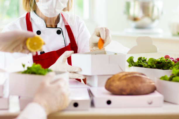 食品外卖包装。餐厅装箱单。图片下载