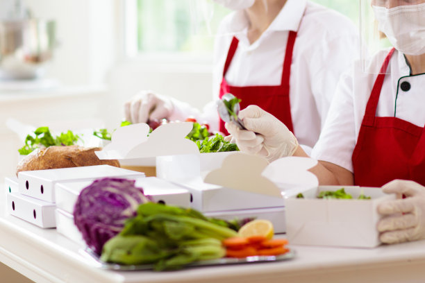 食品外卖包装。餐厅装箱单。图片下载